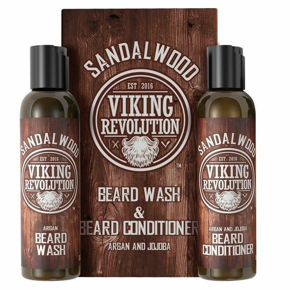Viking Revolution Beard Wash and Conditioner Set w/ Argan & Jojoba Oils (5oz each)