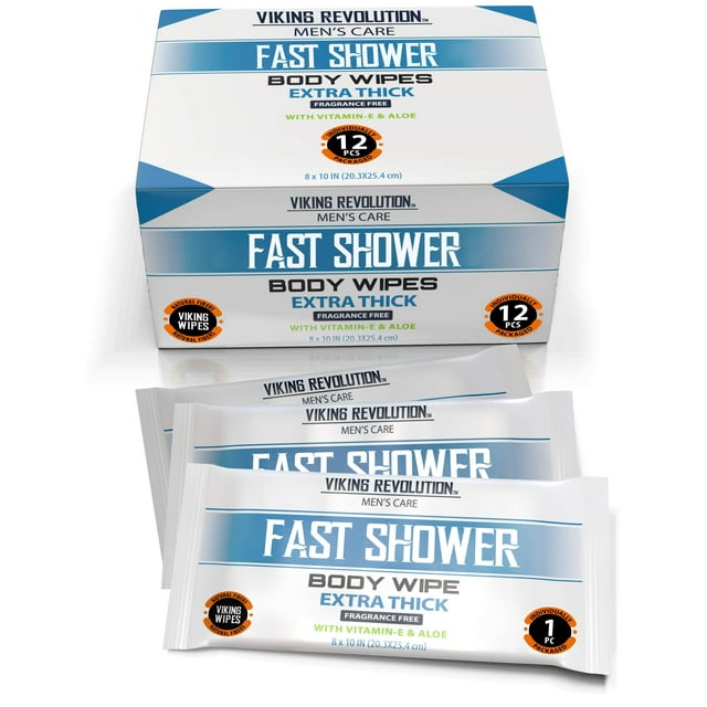 Viking Revolution Body Wipes for Men Gym Wipes, Shower Wipes