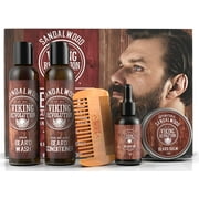 Viking Revolution - Conditioner for Men's Beard Grooming - Wash, Conditioner, Oil, Balm and Comb- Sandalwood Scent