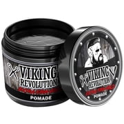 Viking Revolution Extreme Hold Pomade for Men – Style & Finish Your Hair - Extra Firm, Strong Hold & High Shine for Men’s Styling Support - Water Based 4oz