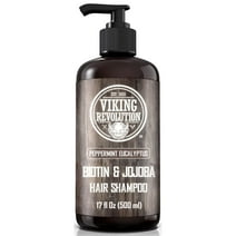 Viking Revolution - Men Shampoo with Biotin and Jojoba Oil - Natural Hair Shampoo - Eucalyptus and Peppermint, 17 Oz