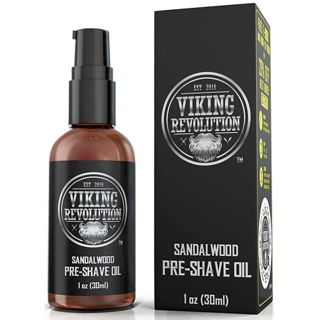 Viking Revolution Pre Shave Oil for Men - Best Shaving Oil with Sandalwood for Safety Razor, Straight Razor - for The Smoothest, Irritation Free Shave