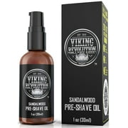 Viking Revolution Pre Shave Oil for Men - Best Shaving Oil with Sandalwood for Safety Razor, Straight Razor - for The Smoothest, Irritation Free Shave