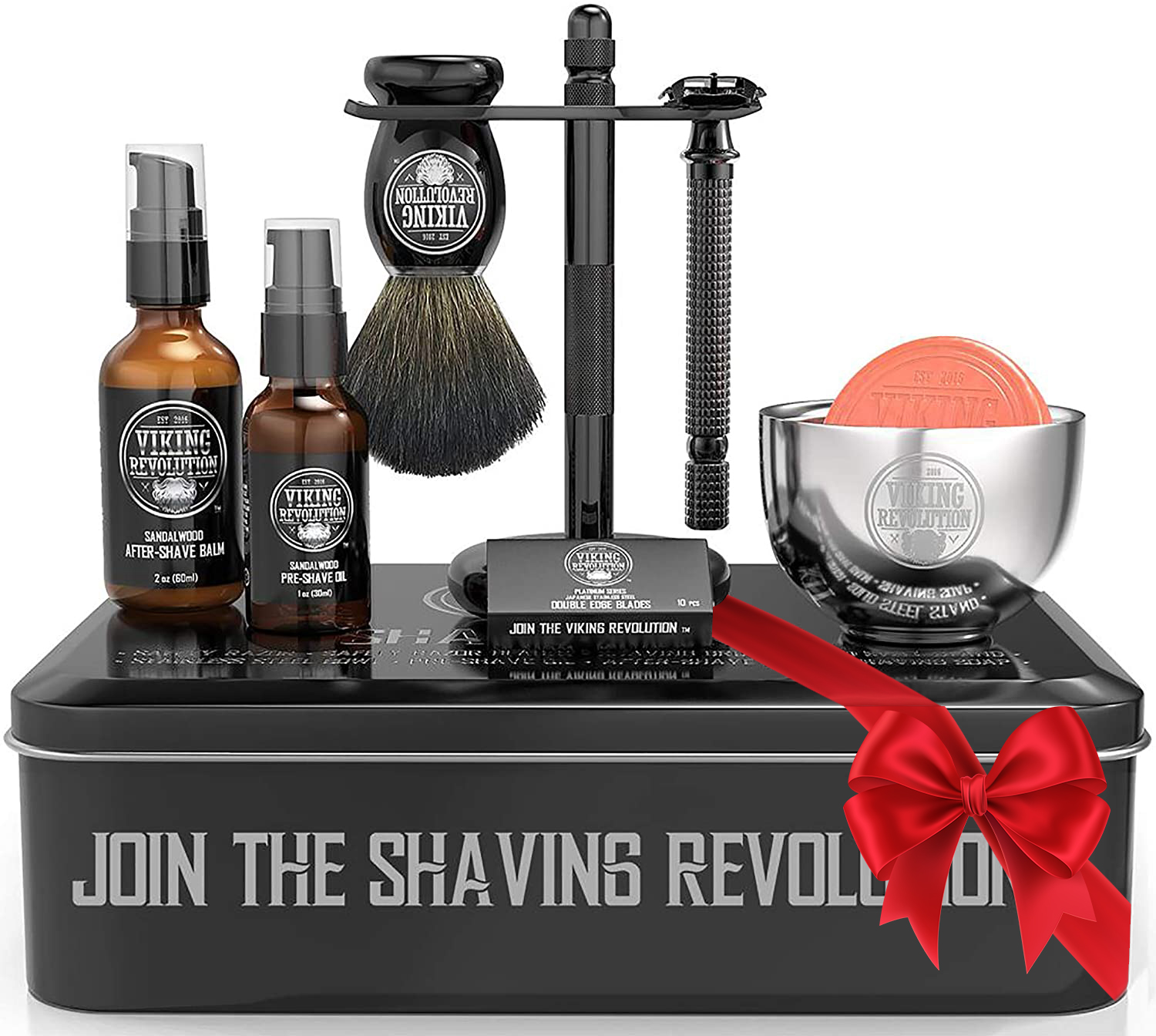 Viking Revolution - Shaving Kit For Men - Shaving Kit with Double Edge Razor, Stand, Bowl & More - Luxury Christmas Gifts For Men - image 1 of 10