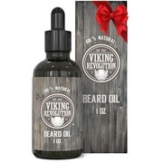 Viking Revolution Unscented Beard Oil for Men - Natural Mens Beard Oil with Argan Oil and Jojoba Oil - Beard Softener, Strengthens and Moisturizes - Beard Conditioner for Men (Unscented, 1 Pack)