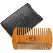 Viking Revolution - Wooden Beard Comb - Beard Brush Mustache Comb & Case