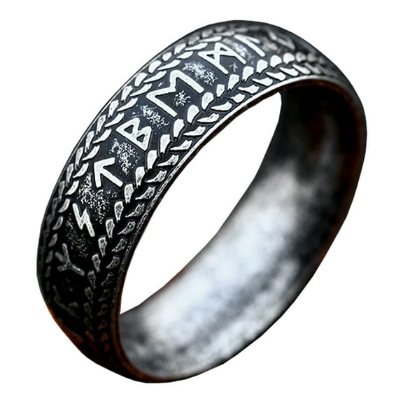 Viking Ring The Elder Futhark Ring Cool Norse Wedding Jewelry Nordic Ring for Men (10)
