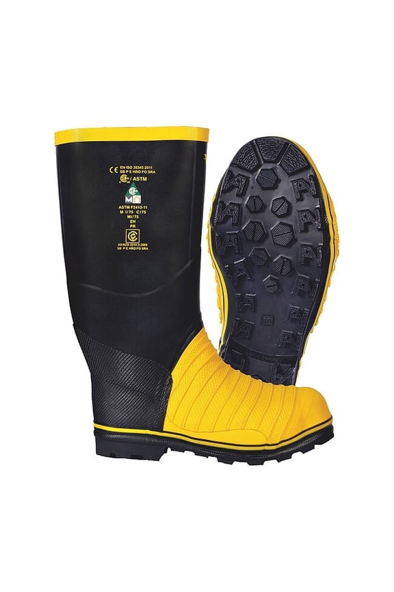 Rubber Boot,Unisex,5,Knee,Black,PR VW49T-5