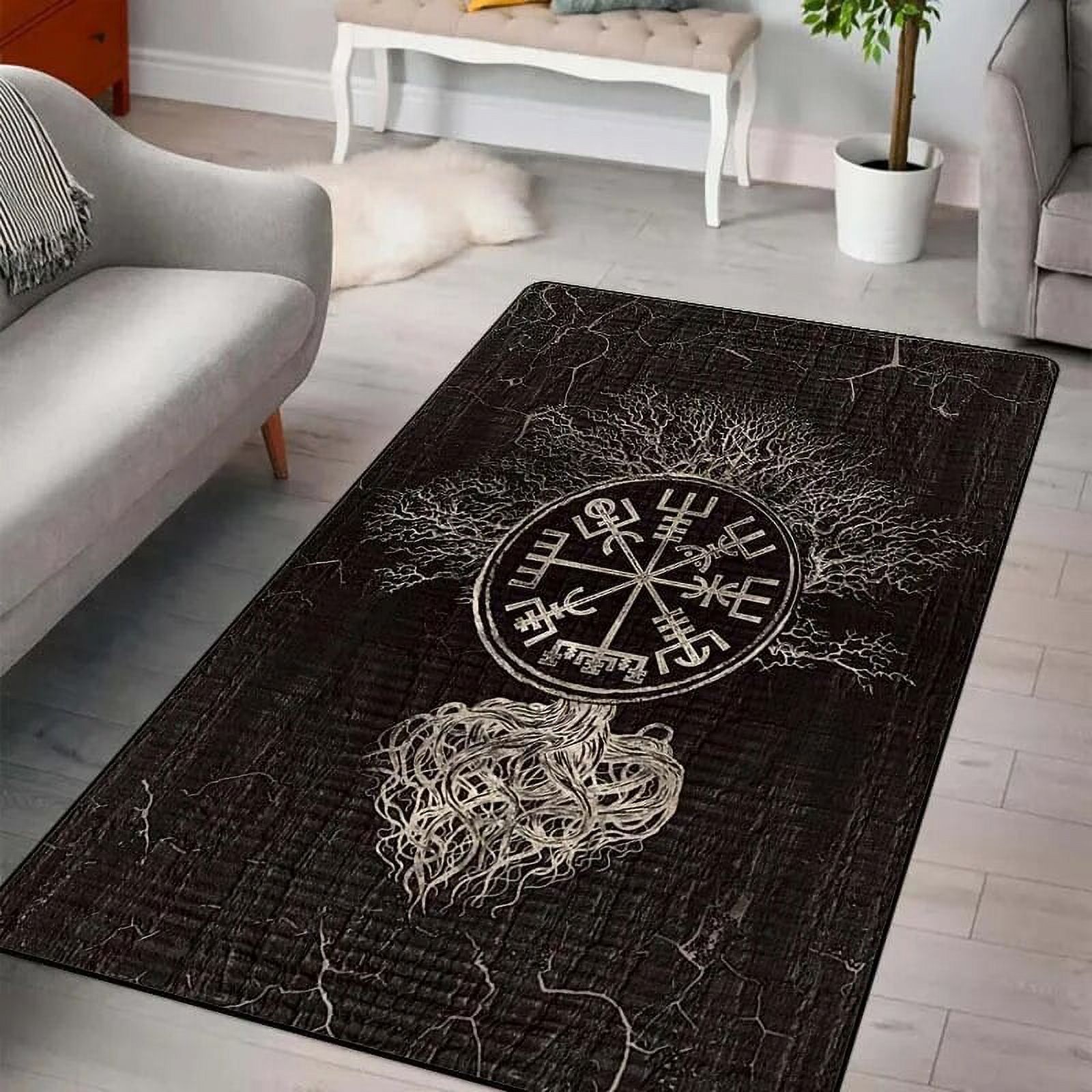 Viking Rune Norse Mythology Rug Large Rugs Area Rug Furry Carpet Rugs