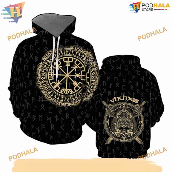 Viking Runes Of Protection All Over Printed 3D Hoodie T-Shirt