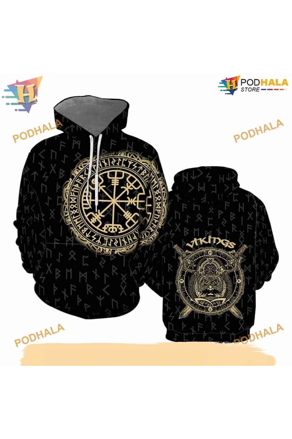 Viking Runes Of Protection All Over Printed 3D Hoodie T-Shirt
