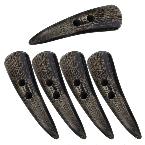 Armory Replicas Set of 5 Natural Horn Toggles  Polished Closures for Cloaks, Capes, Bags, Crafts, Costumes & DIY Projects