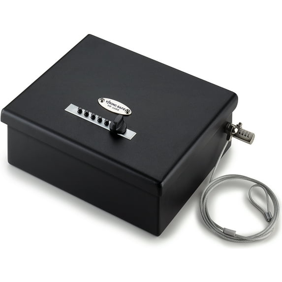 Viking Security Safe VS-12LSX Mechanical Safe Simplex Lock Two Gun Safe 2 Handgun Capacity Pistol Safe with Security Cable Lock