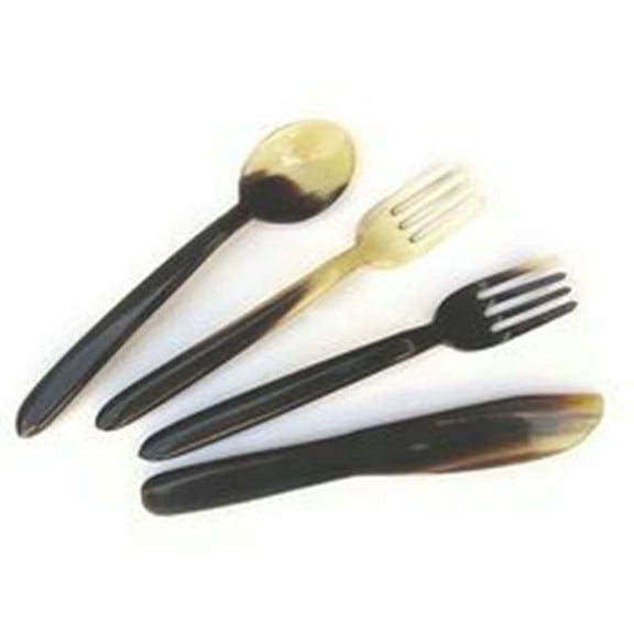 Viking Set of 4 Buffalo Horn Caviar Mustard Jam Fruit Spoons