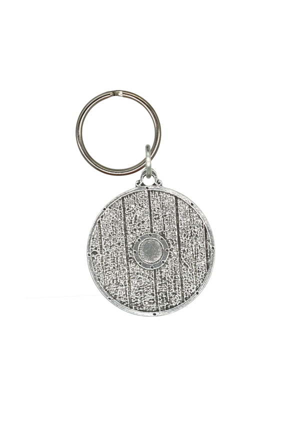 Viking Shield Keychain, G118KC, 1 3/4 inch, Viking, Norse, Pewter, Key Fob, Key Ring, Keys, Zipper Pull, Luggage Tag, Backpack, Over 300 Keychain Designs, Handmade in the USA, 100% American Made