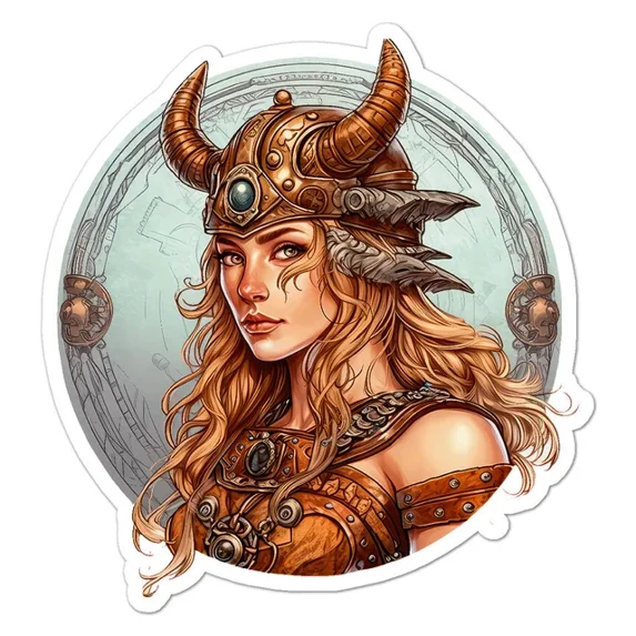 Viking Graphics Sticker Viking Shield Maiden Sticker Indoor Outdoor Phone Decal Water Bottle ...