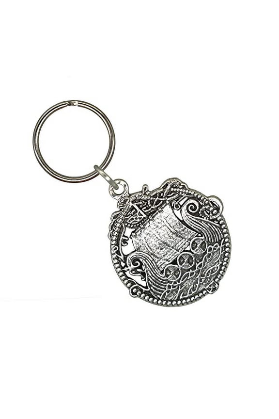 Viking Ship Keychain, G048KC, 1 3/4 inch, Viking, Norse, Pewter, Key Fob, Key Ring, Keys, Zipper Pull, Luggage Tag, Backpack, Over 300 Keychain Designs, Handmade in the USA, 100% American Made