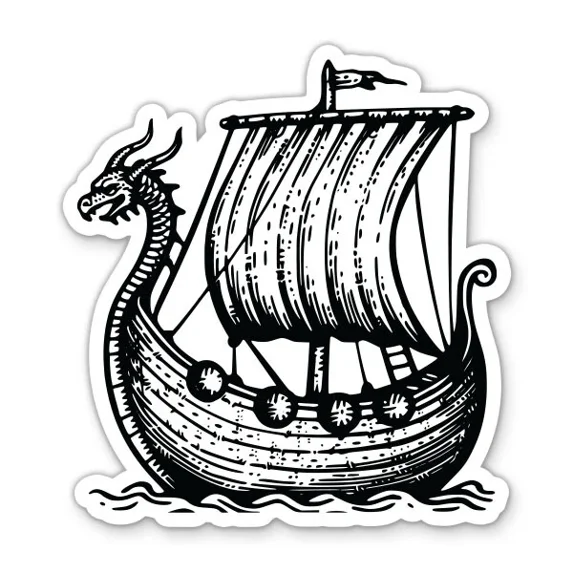Viking Graphics Sticker Viking Ship Sticker Phone Decal Water Bottle Stickers Car Decals ...