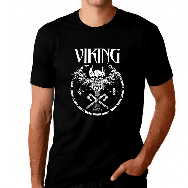 Viking Shirts for Men - Norse Mythology Odin Valkyrie Valhalla Vikings  Raven Thor Nordic Graphic Tees for Men