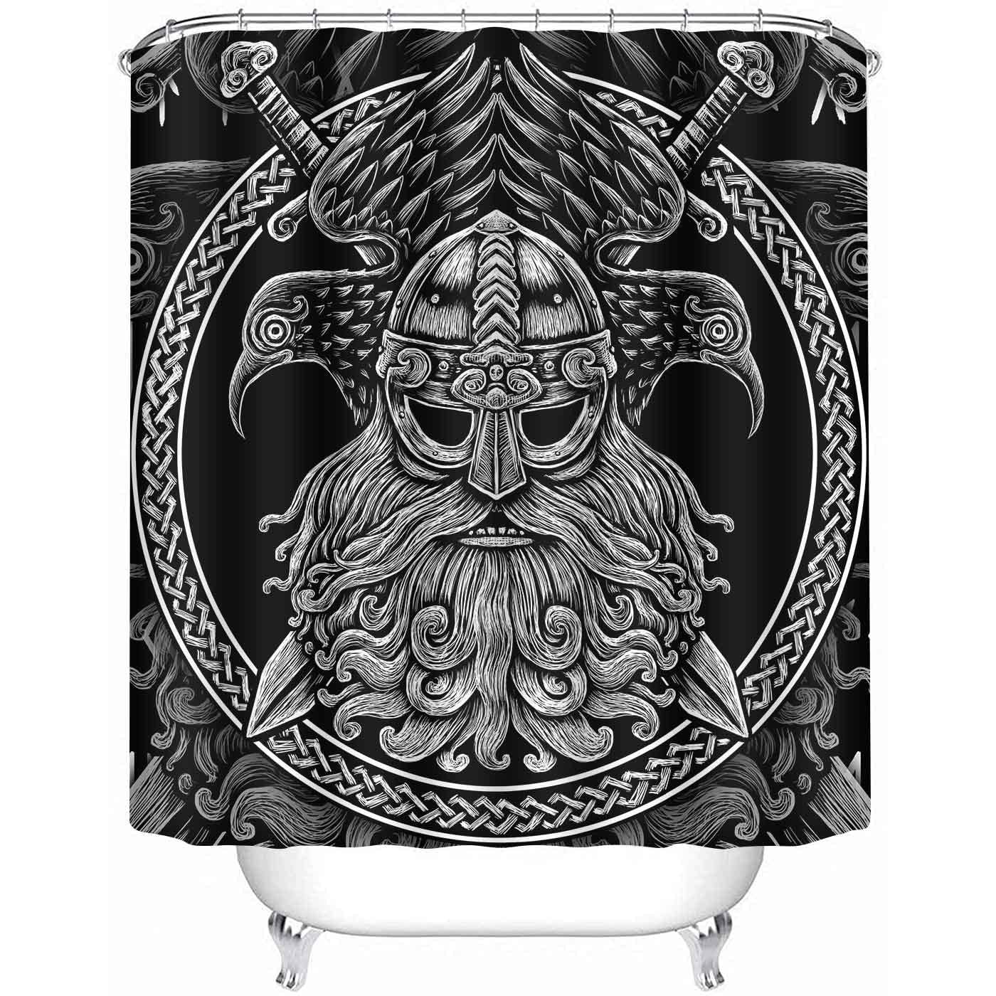 Viking Shower Curtain Vintage Warship of The Vikings Drakkar Ancient