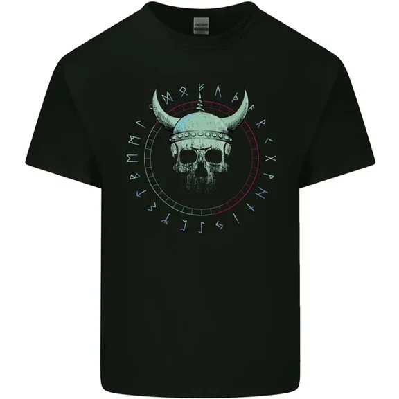 Viking Skull Runic Text Mens Womens S-5XL T-Shirt