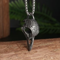 Viking Stainless Steel Carved Crow Pendant New Titanium Steel Men's Necklace Ornament