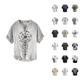 thumbnail image 1 of Viking Style Graphic Tees for Men 2026 Summer Casual Cotton Linen Short Sleeve V Neck T Shirts, 1 of 4