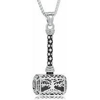 Viking Thors Hammer Urn Necklace for Ashes for Women Men with Tree of Life Keepsake Ashes Necklace for Human Pet Funeral Memorial Urn Pendant