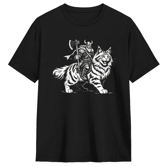 Viking Tiger Retro Graphic Tee For Men, Cool Adventure Cotton Short Sleeves T-Shirt