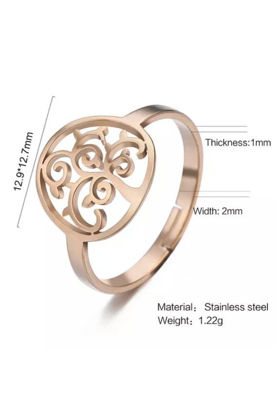 Viking Tree of Life Ring Talisman Amulet Adjustable Stainless Steel Finger Rings