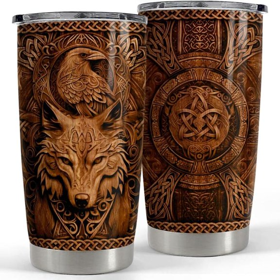 Viking Tumbler 20oz Viking Gifts for Men Vikings Cup Stainless Steel Insulated Tumblers Coffee Travel Drinking Mug Gift for Birthday Christmas