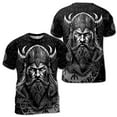 thumbnail image 1 of Viking Valhalla Odin God Norse Mythology Tribal Pattern 3D T-Shirt S-5XL, 1 of 4