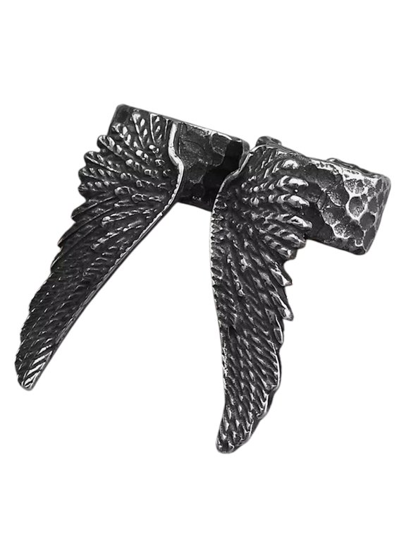 Viking Valkyrie Ear Cuff Set Silver 316L Stainless Steel Bird Raven Angel Wings