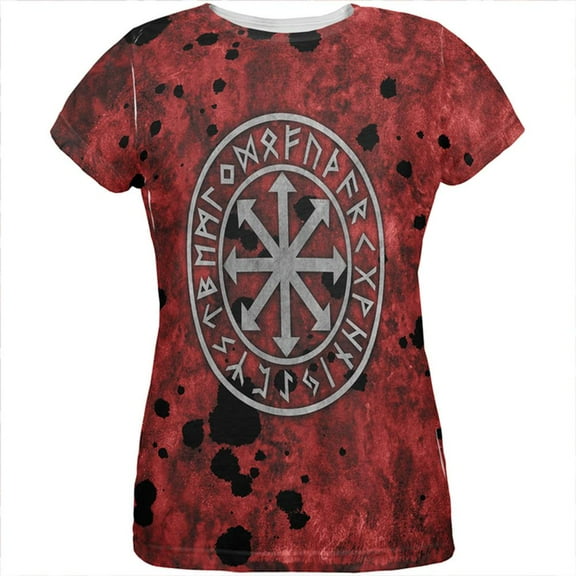 Viking Warrior Chaos Symbol All Over Womens T Shirt Multi X-LG