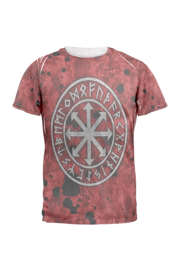 Viking Warrior Chaos Symbol Mens T Shirt Heather White 2XL