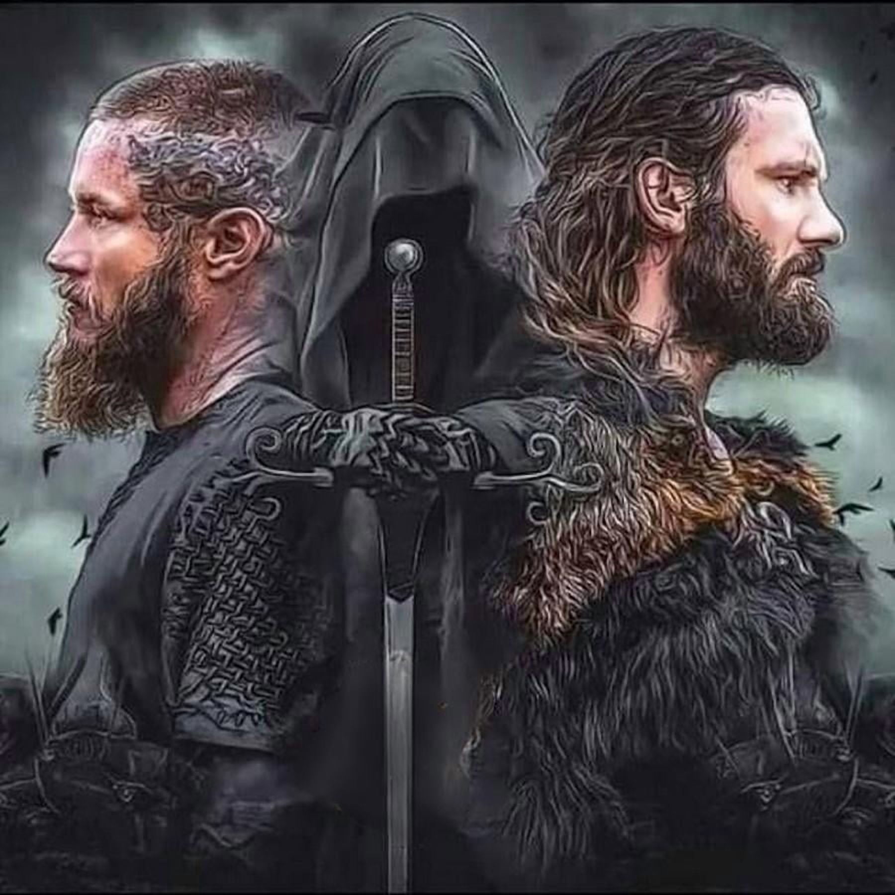 Viking Warrior DIY 5D Diamond Painting Set, round diamond embellishment art. Suitable for home wall decoration and gifts