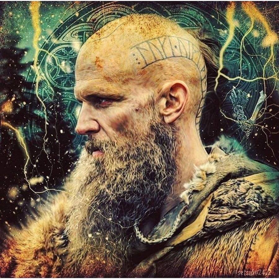 Viking Warrior DIY 5D Diamond Painting Set, round diamond embellishment art. Suitable for home wall decoration and gifts