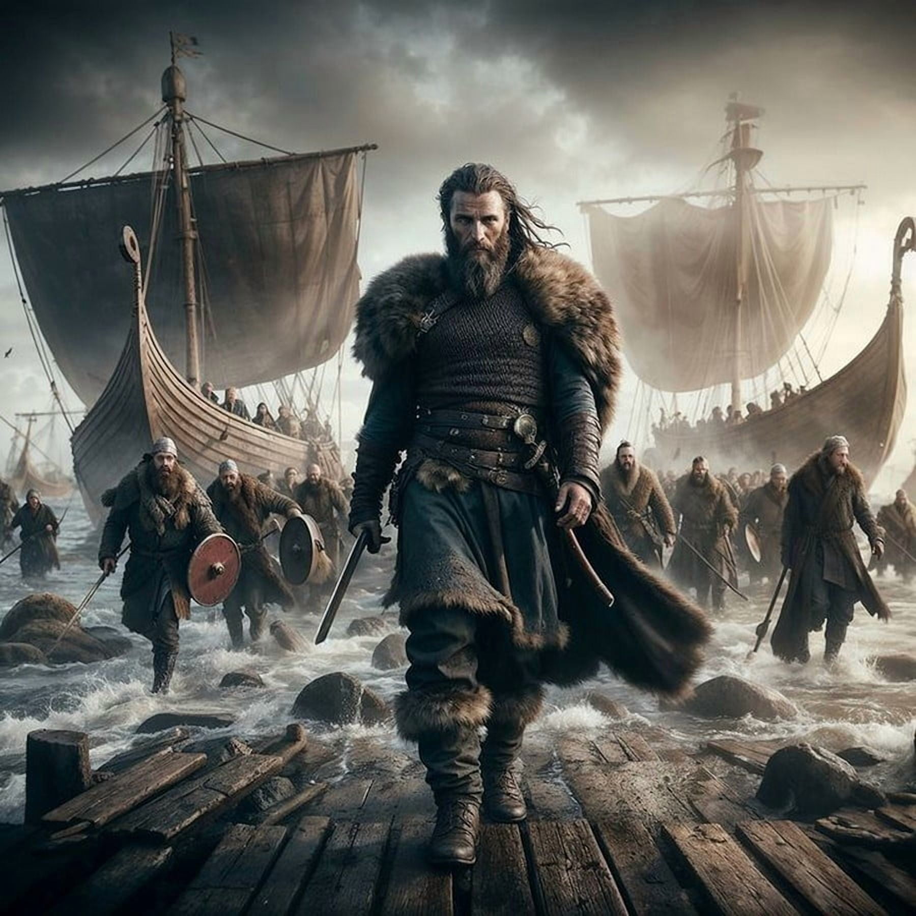 Viking Warrior DIY 5D Diamond Painting Set, round diamond embellishment art. Suitable for home wall decoration and gifts