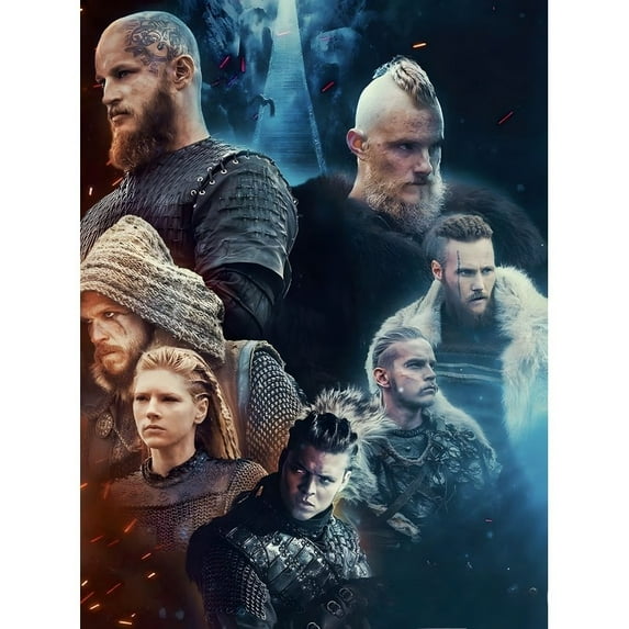 Viking Warrior DIY 5D Diamond Painting Set, round diamond embellishment art. Suitable for home wall decoration and gifts