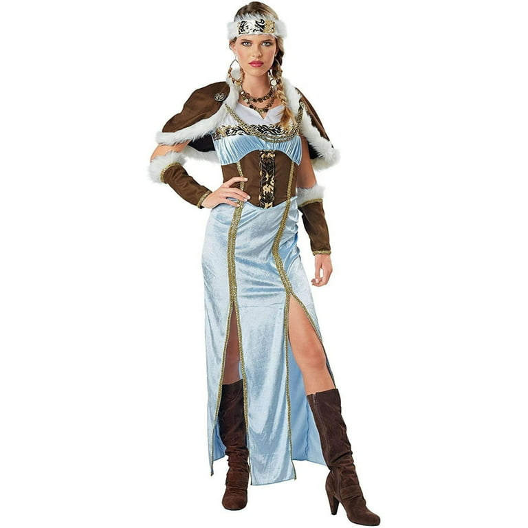  Dark Viking Dress for Women Adult Viking Costume Large :  Clothing, Shoes & Jewelry