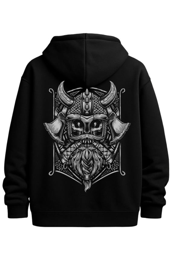 Viking Warrior graphic hoodies skeleton men's hoodies black Casual Solid Basic Hooded Sweatshirt Streetwear For Winter Fall, As Gifts gift 3d idk Basic Unisex Shirt Cotton tshirts