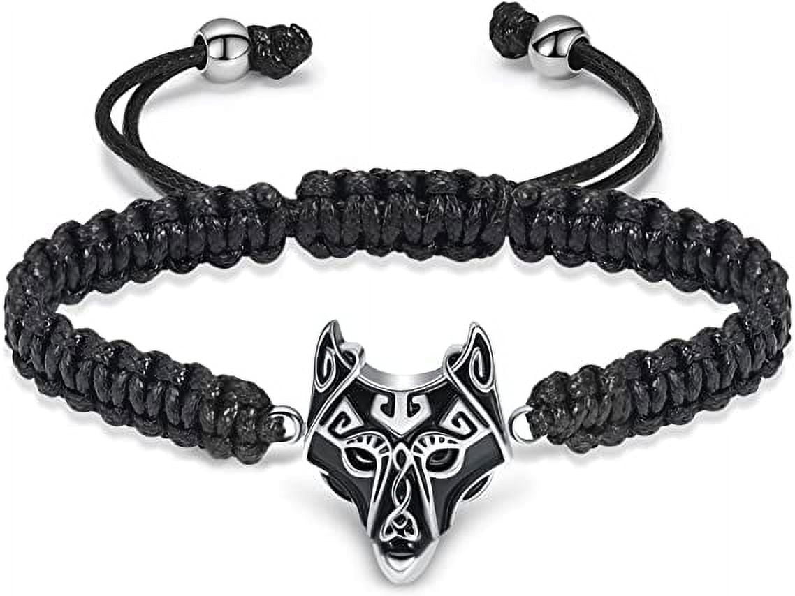 New Design Retro Wolf Head Bracelet For Men Trendy Knight Vintage Silver  Stainless Steel Bracelets Boy Jewelry