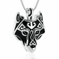 thumbnail image 1 of Viking Wolf Head Urn Necklace for Ashes for Men Cremation Jewelry Keepsake Urn Jewelry for Human Ashes/Pet Ashes, 1 of 6