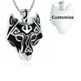 thumbnail image 1 of Viking Wolf Head Urn Necklace for Ashes for Men Cremation Jewelry Keepsake Urn Jewelry for Human Ashes/Pet Ashes, 1 of 4