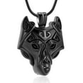 thumbnail image 1 of Viking Wolf Head Urn Necklace for Ashes for Men Cremation Jewelry Keepsake Urn Jewelry for Human Ashes/Pet Ashes, 1 of 6