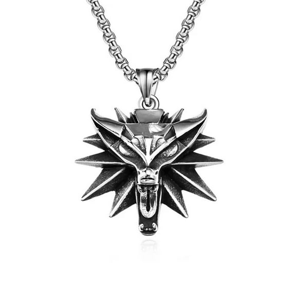 Viking Wolf Pendant Necklace, Stainless Steel, Includes Stylish Gift Box