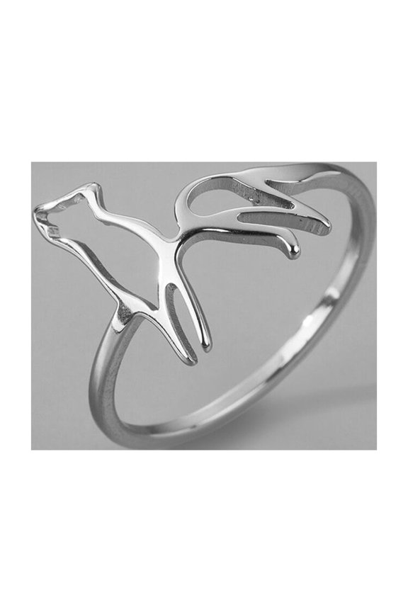 Viking Wolf Stainless Steel Ring Gold Plated Animal Jewelry Party Gift