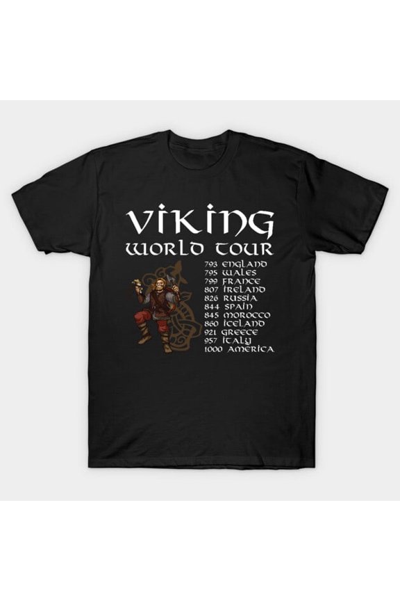 Viking World Tour Funny Norse Mythology Graphic - Must-Have, H18139 Unisex T-Shirt, Up to 5XL Available