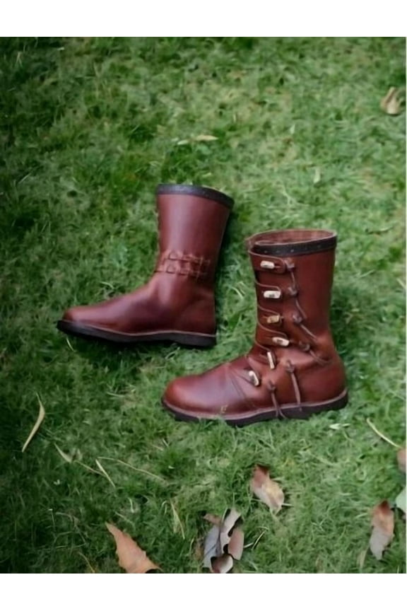 Viking leather Boots Replica Vikings Early Medieval Middle Ages Viking Shoes