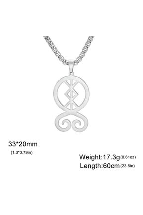 Viking troll Cross Pendant Necklace Stainless Steel Box Chain Amulet Jewelry